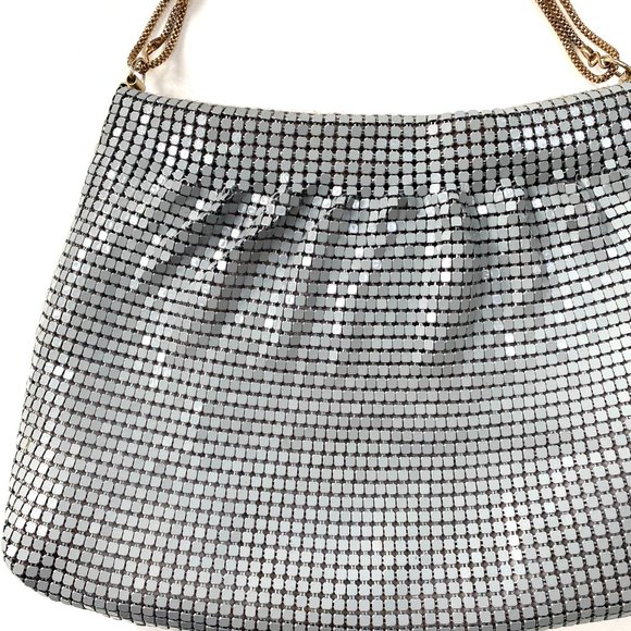 VTG Metal Mesh Evening Purse Handbag Creative Designs of Italy Gray Hong Kong - Picture 2 of 15